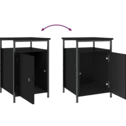 vidaXL - Nachtkastje - Zwart - Bewerkt hout - 2 stuks