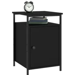 vidaXL - Nachtkastje - Zwart - Bewerkt hout - 2 stuks