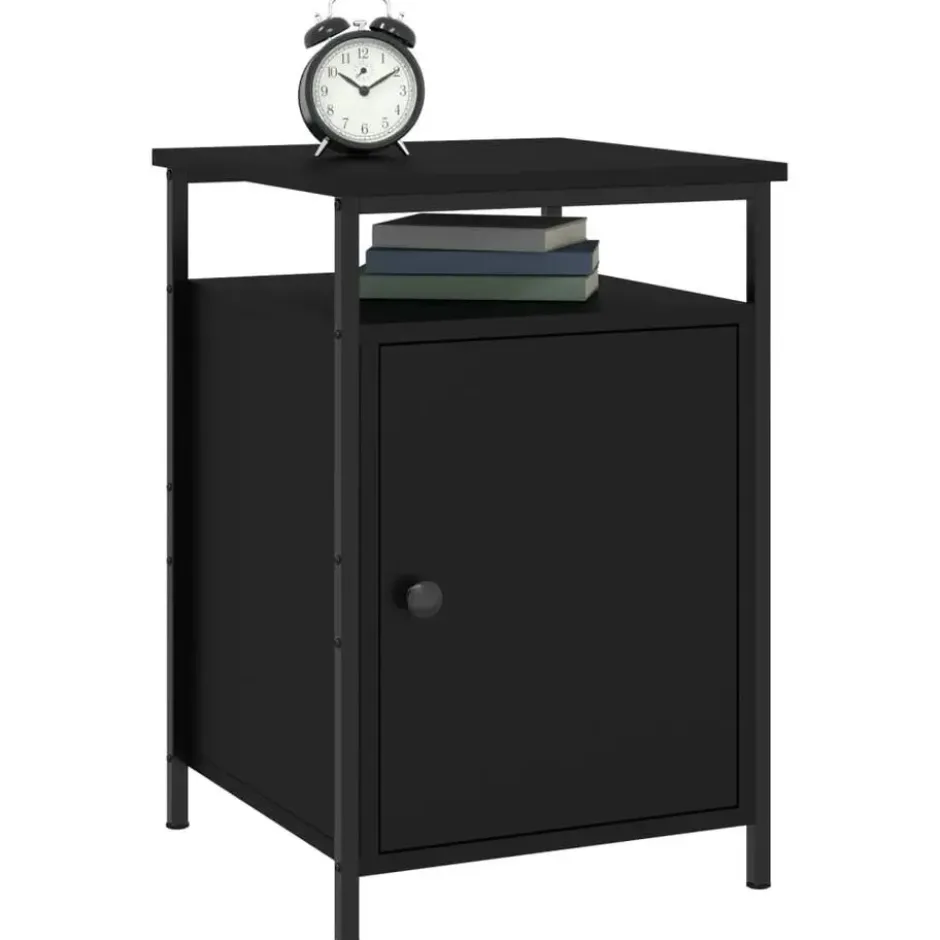 vidaXL - Nachtkastje - Zwart - Bewerkt hout - 2 stuks
