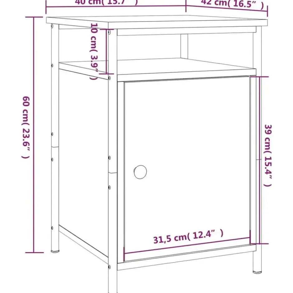 vidaXL - Nachtkastje - Zwart - Bewerkt hout - 2 stuks