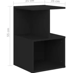 vidaXL - Nachtkastje - Zwart - Bewerkt hout - 2 stuks