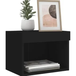 vidaXL - Nachtkastje - Zwart - Bewerkt hout
