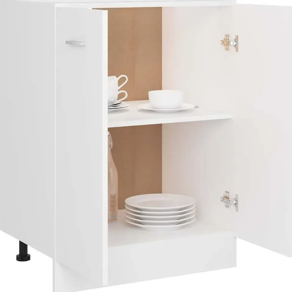 vidaXL - Onderkast Lyon - Wit - Bewerkt hout - 60x46x81,5 cm