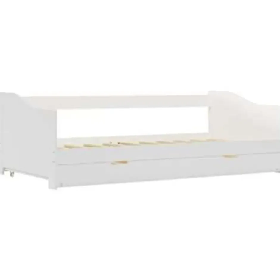 vidaXL - Onderschuifbed - Wit - Grenenhout - 90x200 cm