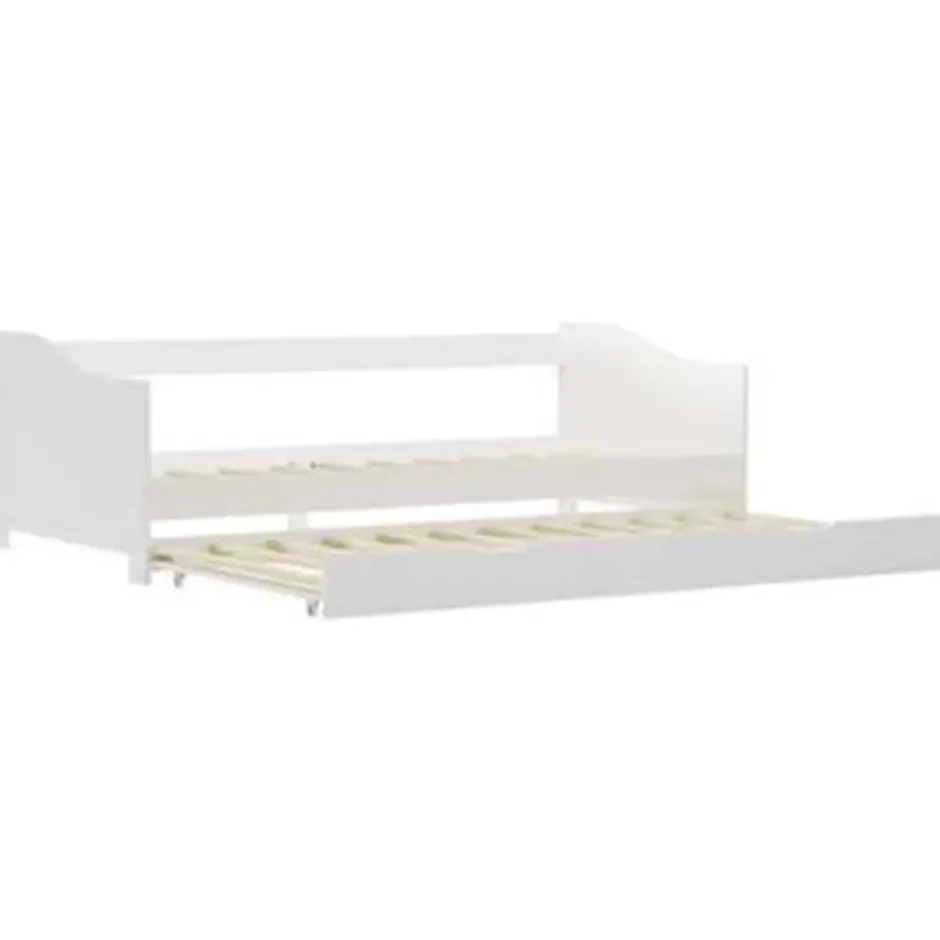 vidaXL - Onderschuifbed - Wit - Grenenhout - 90x200 cm