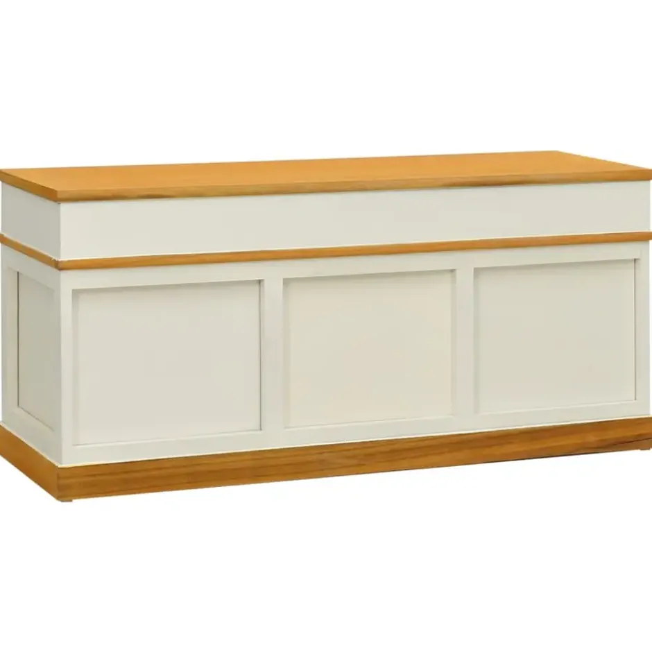 vidaXL - Opbergbank - Wit - Hout