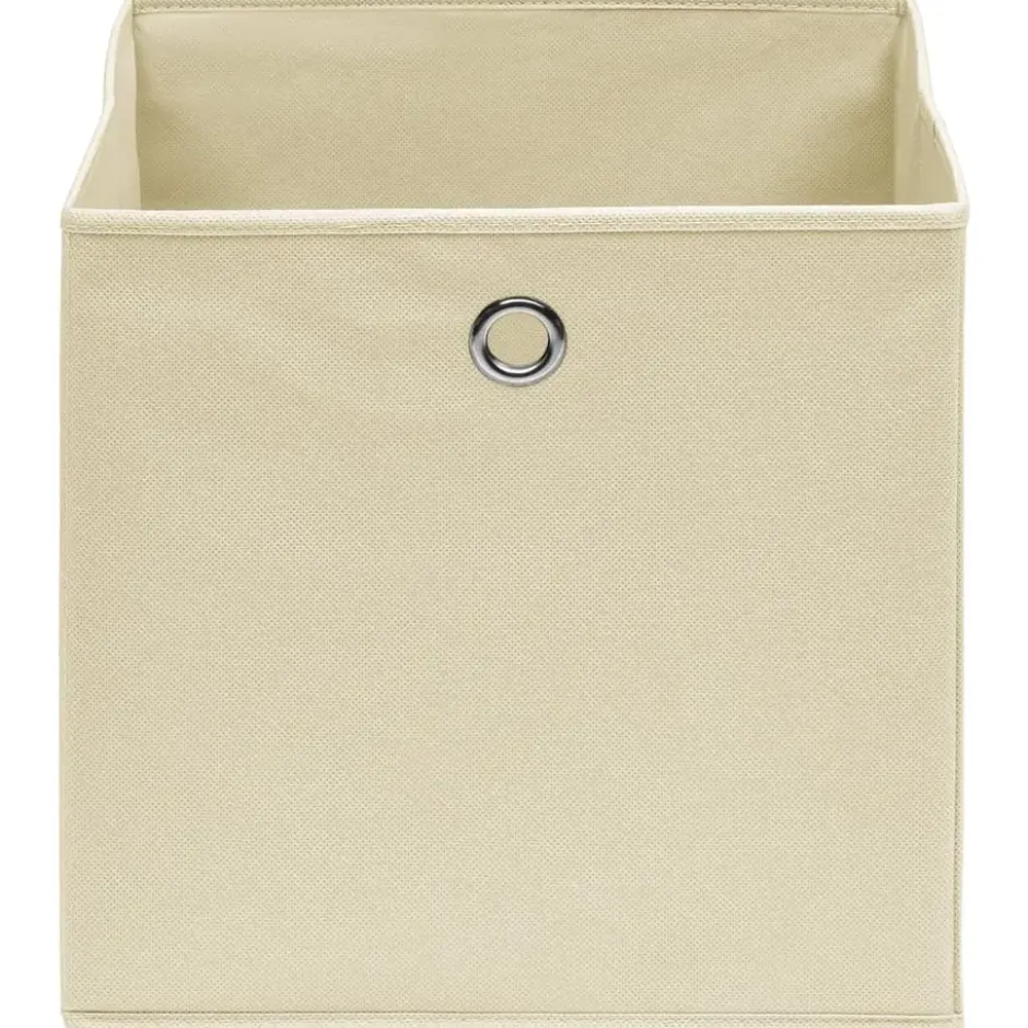vidaXL - Opbergbox - Crème - Stof - 4 stuks