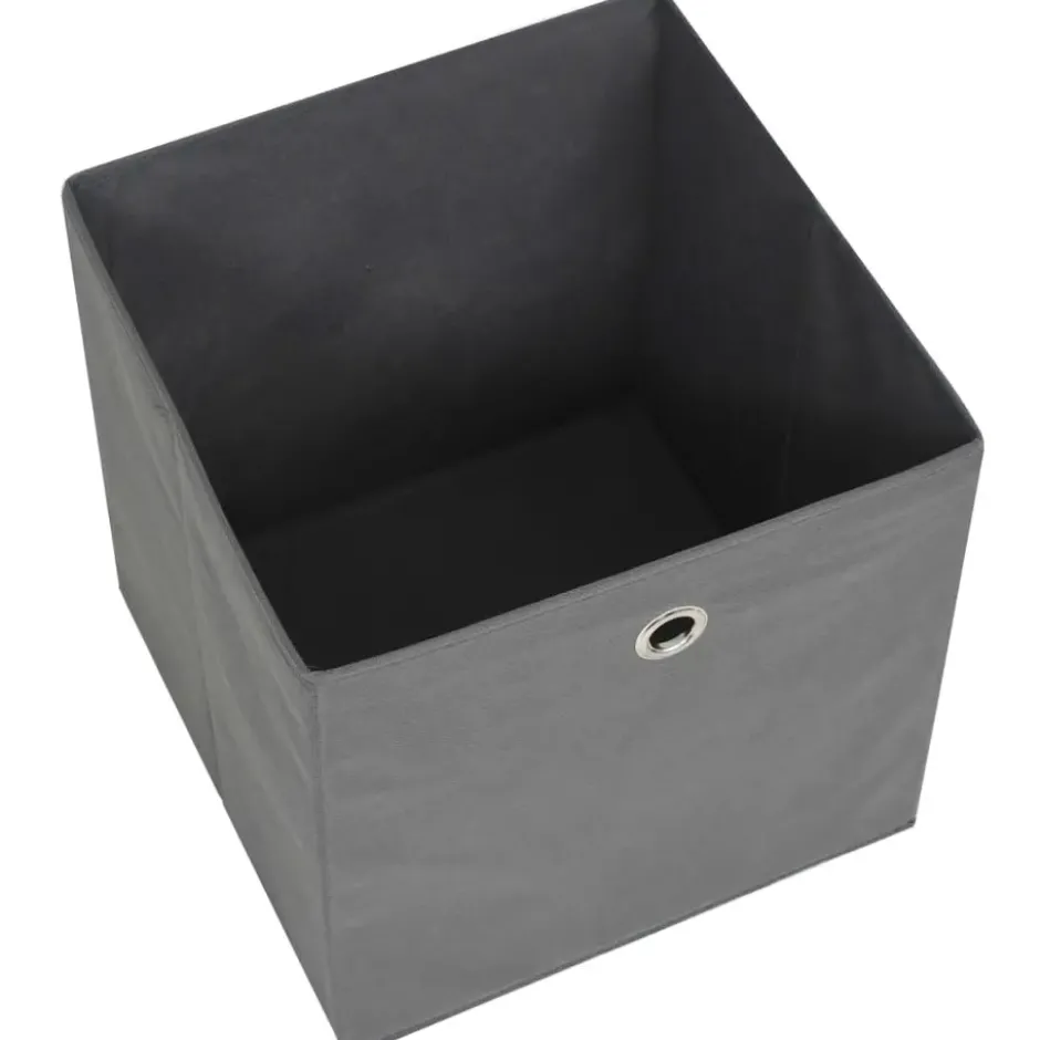vidaXL - Opbergbox - Grijs - Stof - 4 stuks