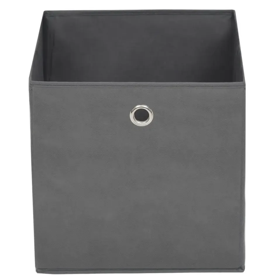 vidaXL - Opbergbox - Grijs - Stof - 4 stuks
