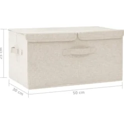 vidaXL - Opbergbox Opbergboxen - Crème - Stof