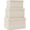 vidaXL - Opbergbox Opbergboxen - Crème - Stof