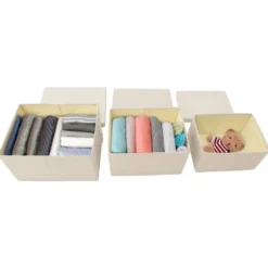 vidaXL - Opbergbox Opbergboxen - Crème - Stof