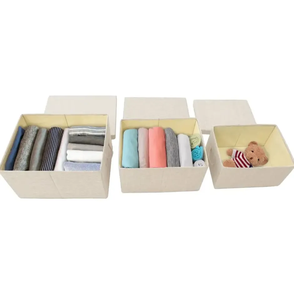 vidaXL - Opbergbox Opbergboxen - Crème - Stof