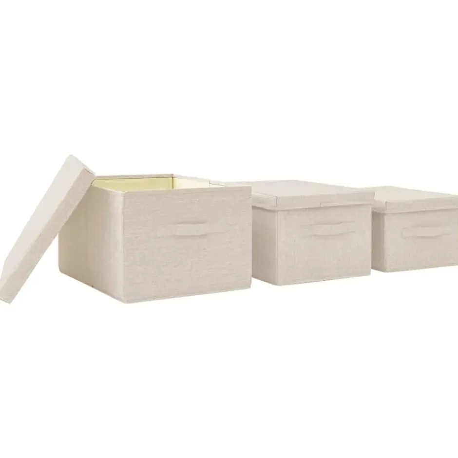 vidaXL - Opbergbox Opbergboxen - Crème - Stof