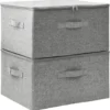 vidaXL - Opbergbox Opbergboxen - Grijs - Stof - 2 stuks