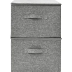 vidaXL - Opbergbox Opbergboxen - Grijs - Stof - 2 stuks