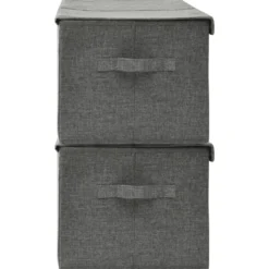 vidaXL - Opbergbox Opbergboxen - Antraciet - Stof - 2 stuks