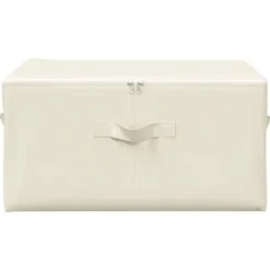 vidaXL - Opbergbox Opbergboxen - Crème - Stof - 2 stuks