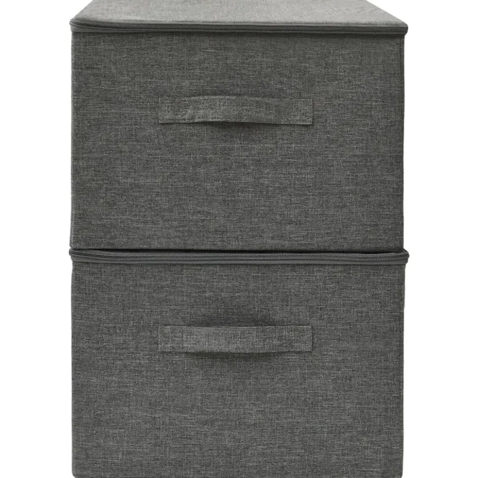 vidaXL - Opbergbox Opbergboxen - Antraciet - Stof - 2 stuks
