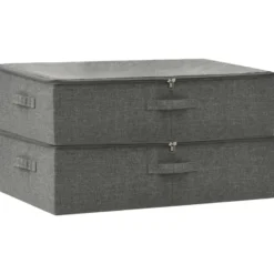 vidaXL - Opbergbox Opbergboxen - Antraciet - Stof - 2 stuks