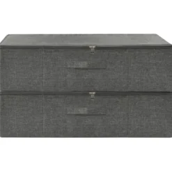 vidaXL - Opbergbox Opbergboxen - Antraciet - Stof - 2 stuks