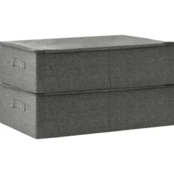 vidaXL - Opbergbox Opbergboxen - Antraciet - Stof - 2 stuks