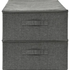 vidaXL - Opbergbox Opbergboxen - Antraciet - Stof - 2 stuks