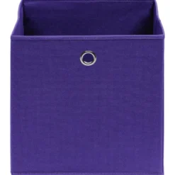 vidaXL - Opbergbox - Paars - Stof - 4 stuks