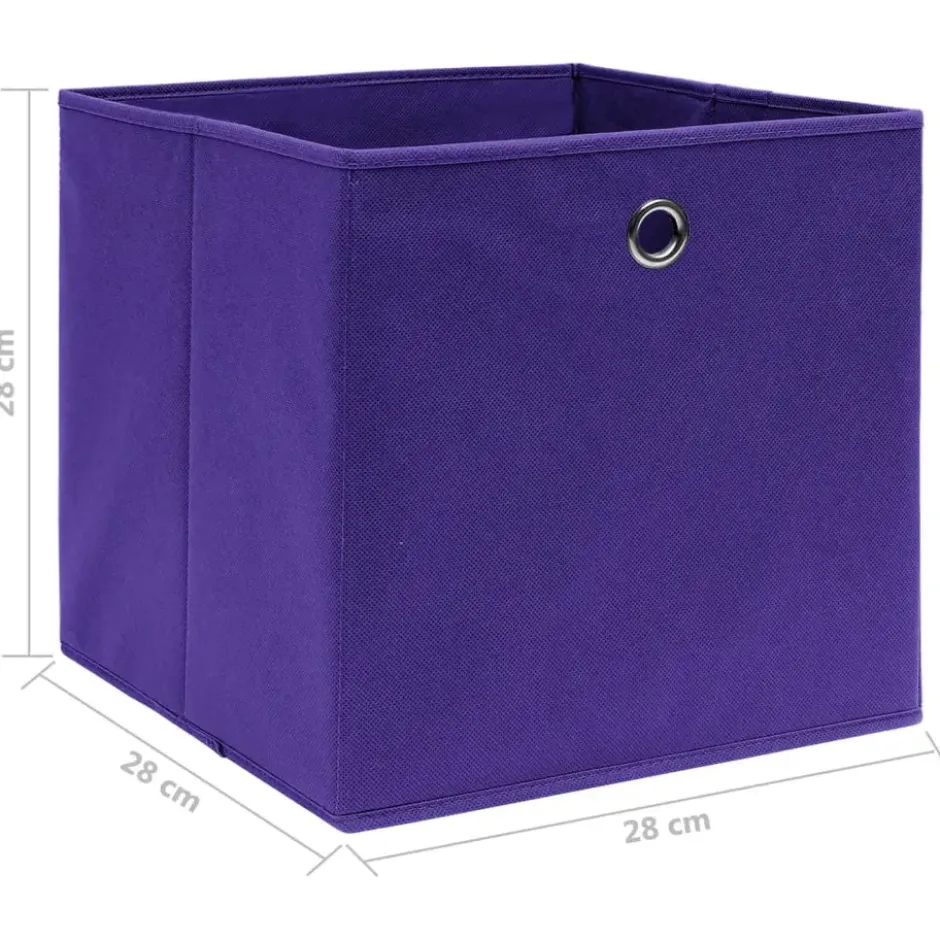 vidaXL - Opbergbox - Paars - Stof - 4 stuks
