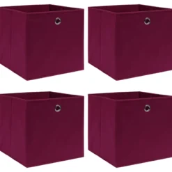 vidaXL - Opbergbox - Rood - Stof - 4 stuks
