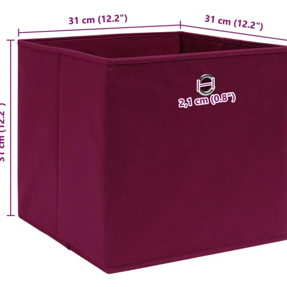 vidaXL - Opbergbox - Rood - Stof - 4 stuks