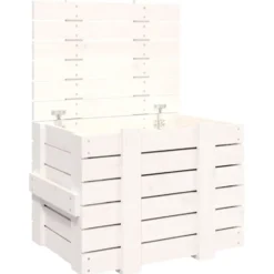 vidaXL - Opbergbox - Wit - Grenenhout - 58 x 40.5 x 42 cm