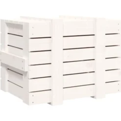 vidaXL - Opbergbox - Wit - Grenenhout - 58 x 40.5 x 42 cm