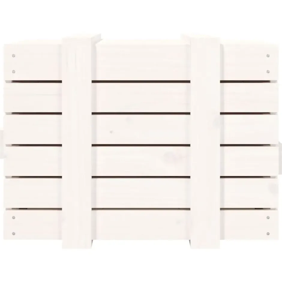 vidaXL - Opbergbox - Wit - Grenenhout - 58 x 40.5 x 42 cm