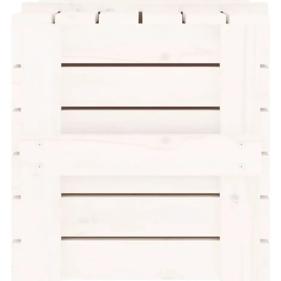 vidaXL - Opbergbox - Wit - Grenenhout - 58 x 40.5 x 42 cm