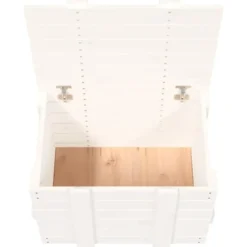 vidaXL - Opbergbox - Wit - Grenenhout - 58 x 40.5 x 42 cm