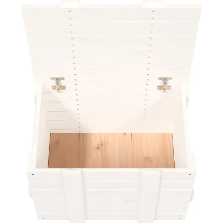 vidaXL - Opbergbox - Wit - Grenenhout - 58 x 40.5 x 42 cm