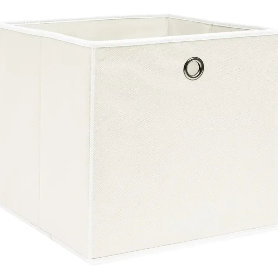 vidaXL - Opbergbox - Wit - Stof - 4 stuks