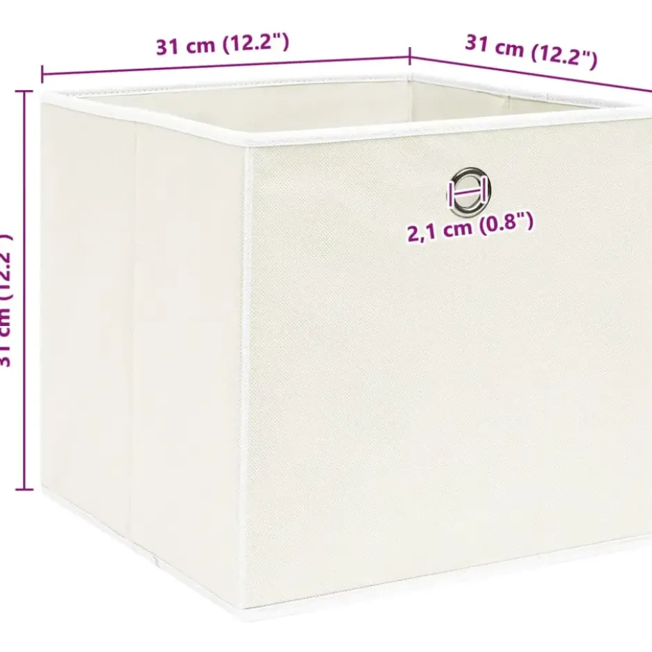 vidaXL - Opbergbox - Wit - Stof - 4 stuks