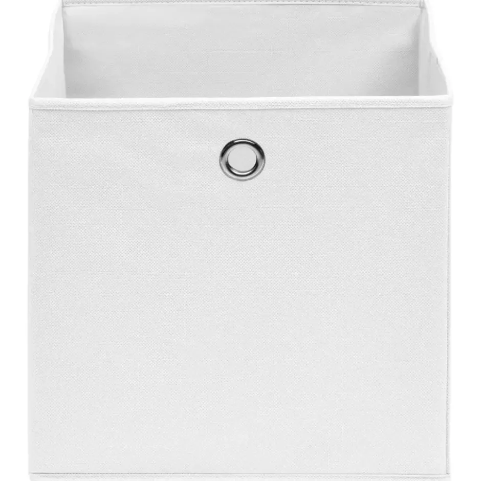vidaXL - Opbergbox - Wit - Stof - 4 stuks