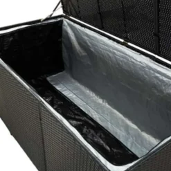 vidaXL - Opbergbox - Zwart - Poly rattan - 180 x 90 x 70 cm