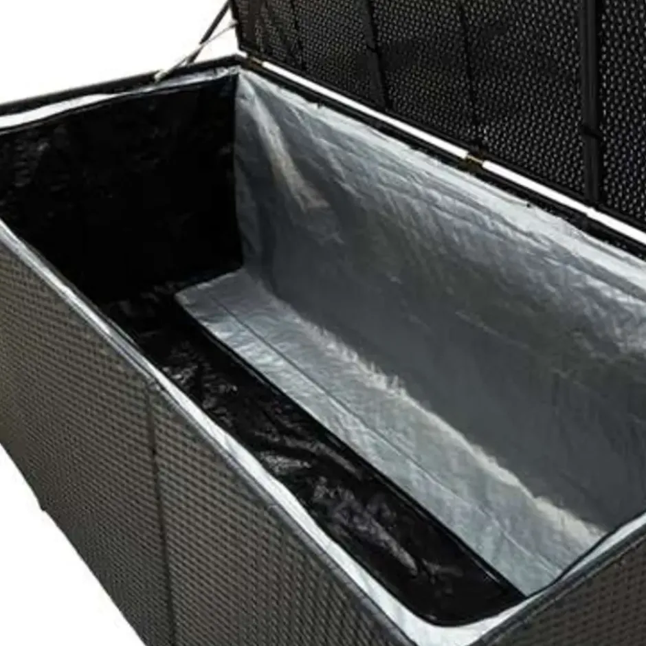 vidaXL - Opbergbox - Zwart - Poly rattan - 180 x 90 x 70 cm