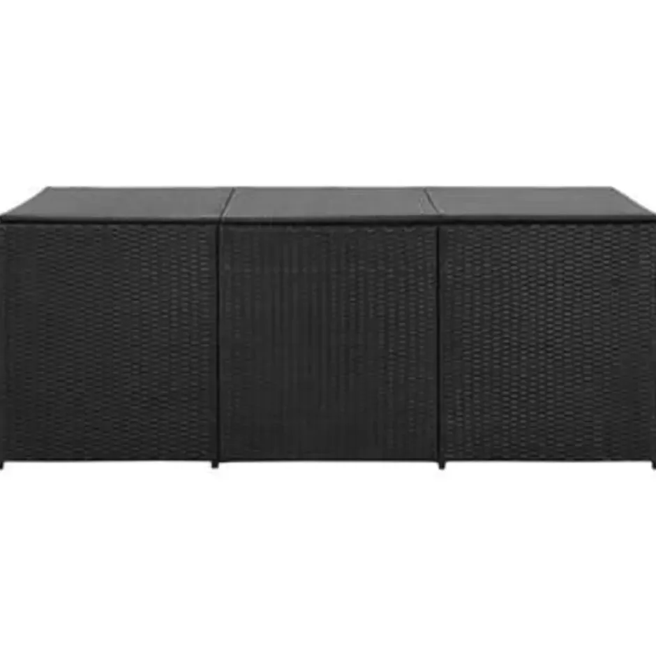 vidaXL - Opbergbox - Zwart - Poly rattan - 180 x 90 x 70 cm