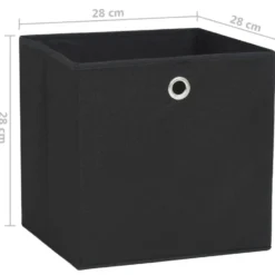 vidaXL - Opbergbox - Zwart - Stof - 4 stuks