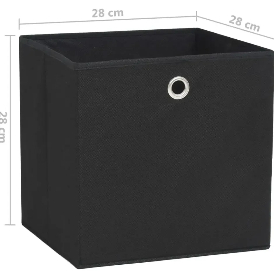 vidaXL - Opbergbox - Zwart - Stof - 4 stuks