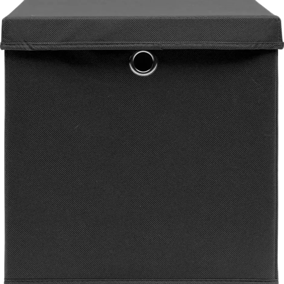 vidaXL - Opbergbox - Zwart - Stof - 4 stuks