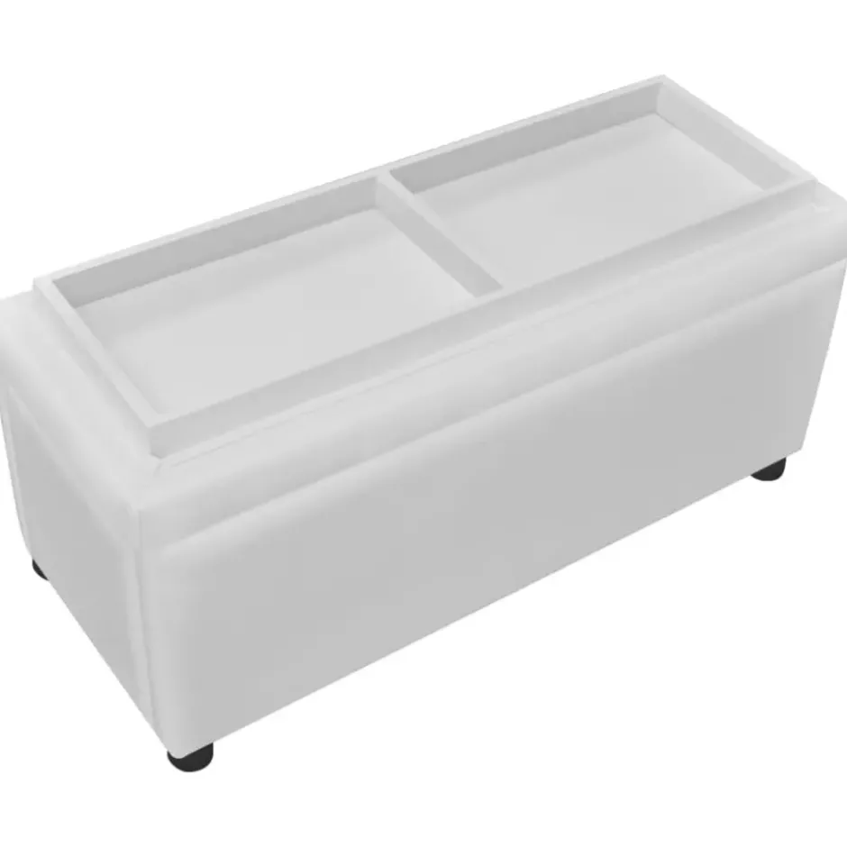vidaXL - Opberg Hocker - Wit - Kunstleer