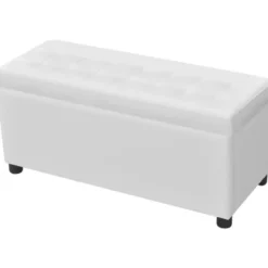 vidaXL - Opberg Hocker - Wit - Kunstleer