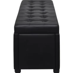 vidaXL - Opberg Hocker - Zwart - Kunstleer