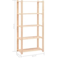 vidaXL - Opbergrekken 5-laags 2 st 80x38x170 cm grenenhout 250 kg